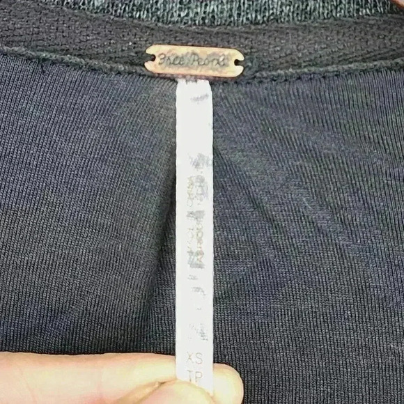 Free People Linen Blend Womens XS Gray Double Breasted Coat Jacket With Pockets - Picture 4 of 7